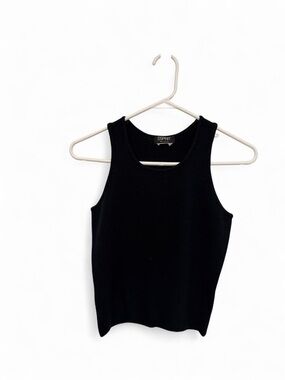 90s/Y2K Esprit Black Knit Racerback Tank Top